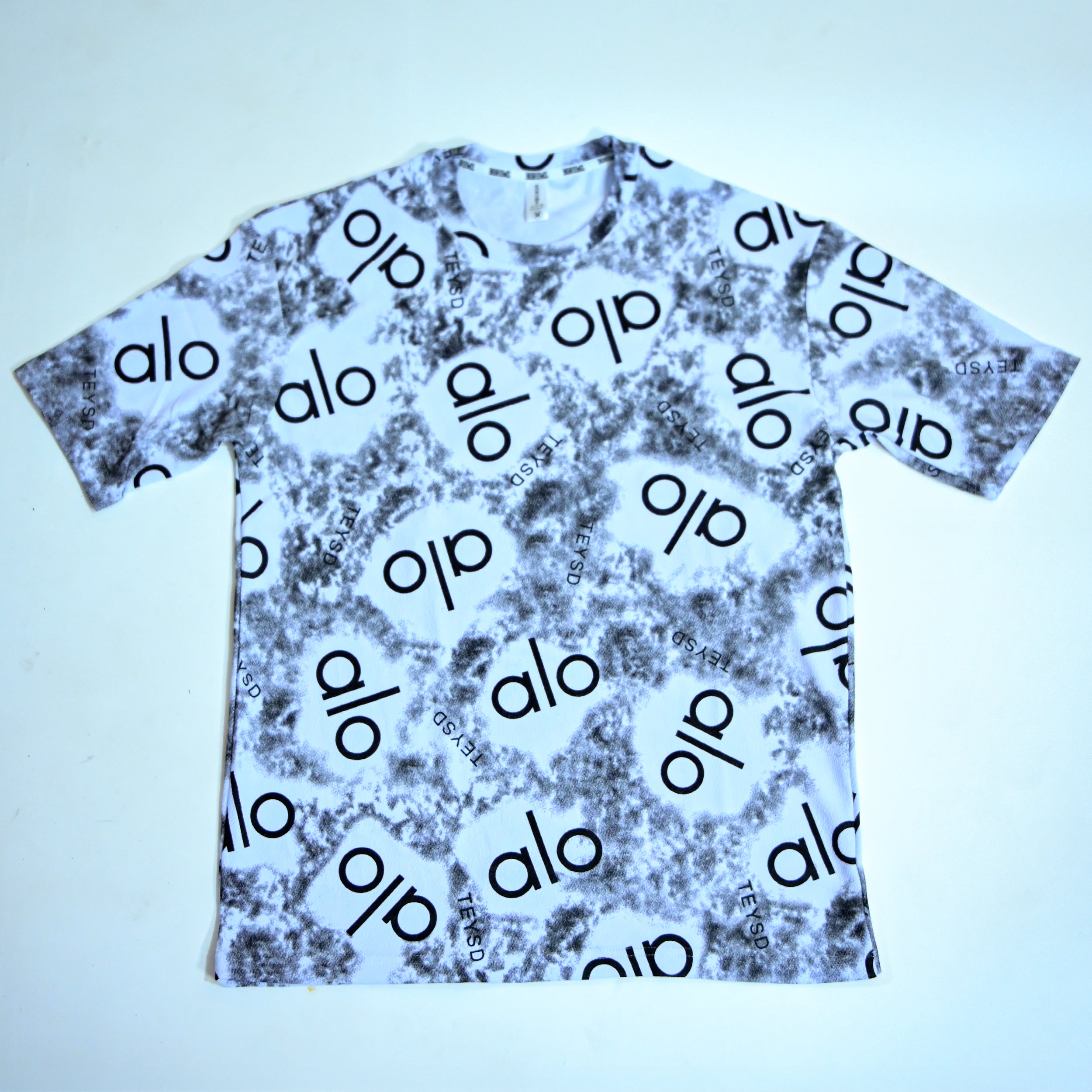 Abstract Logo Print Oversized T-Shirt - Charcoal Grey