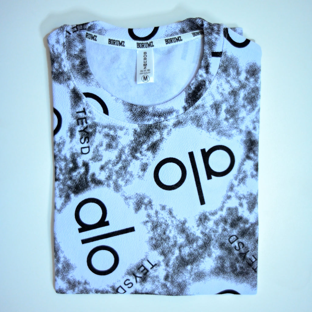 Abstract Logo Print Oversized T-Shirt - Charcoal Grey