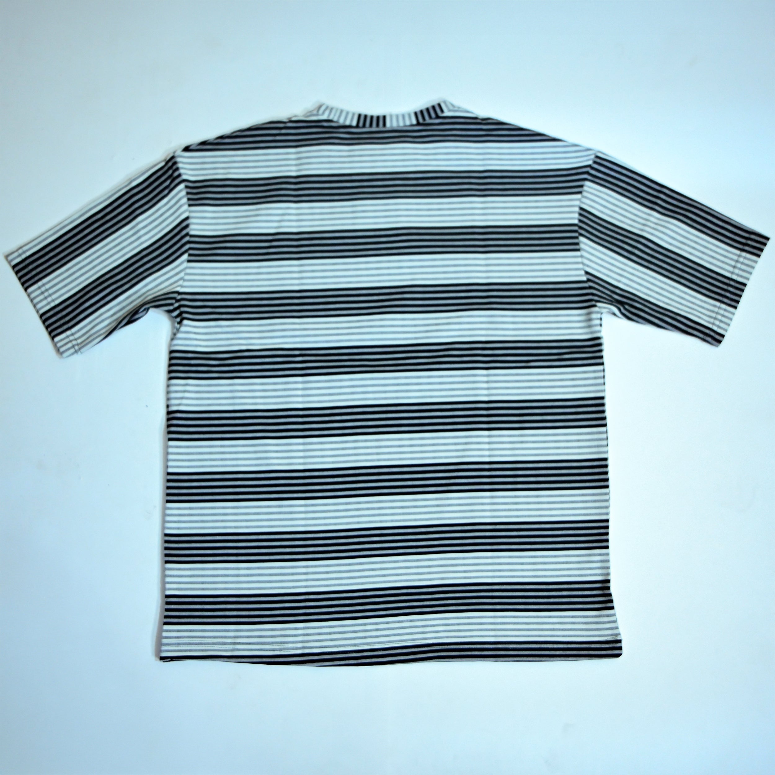 Oversized Striped T-Shirt | Relaxed Fit Crew Neck Tee - Dark Grey