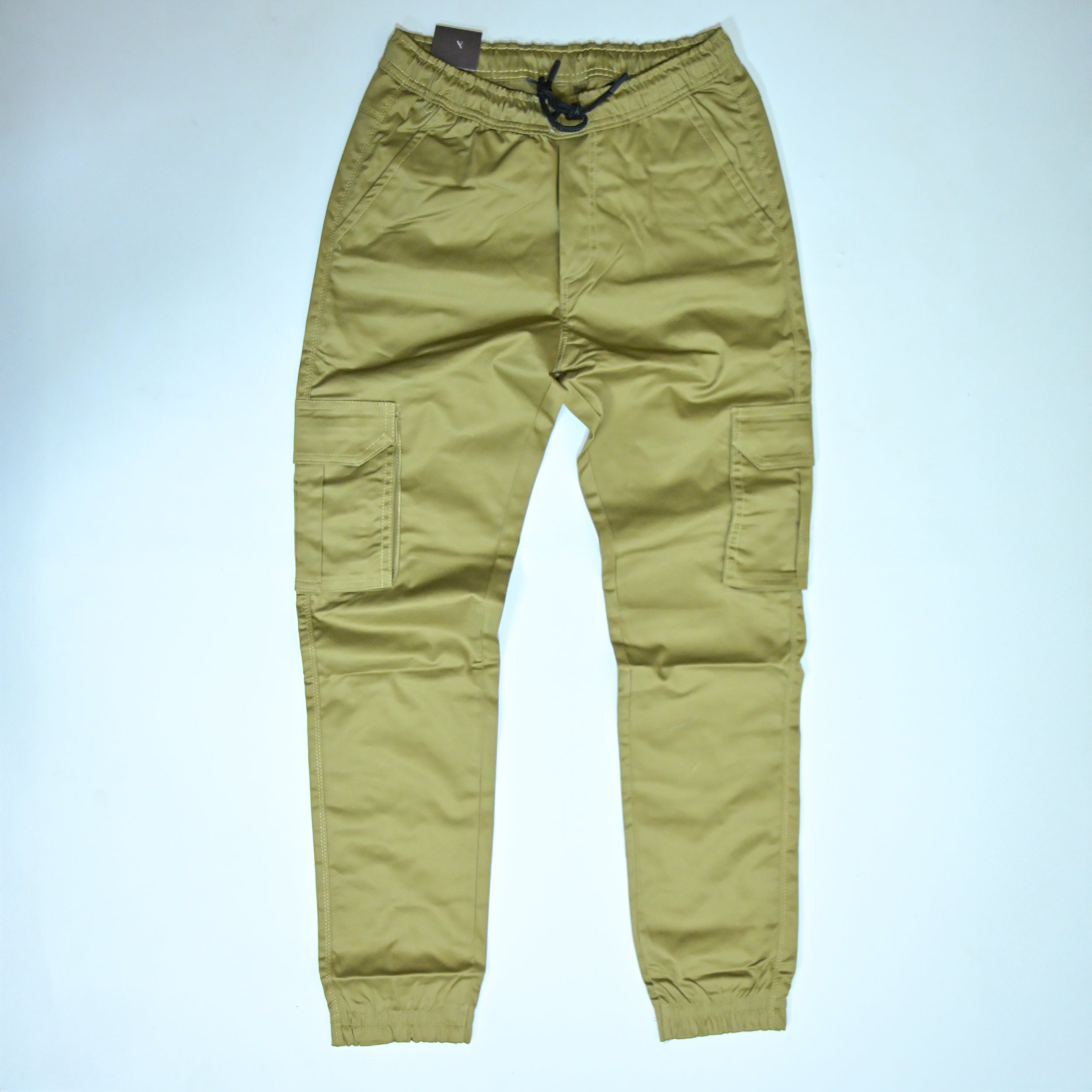 Olive Khaki Rib Six pocket jogger | Relaxed Fit Casual Pants