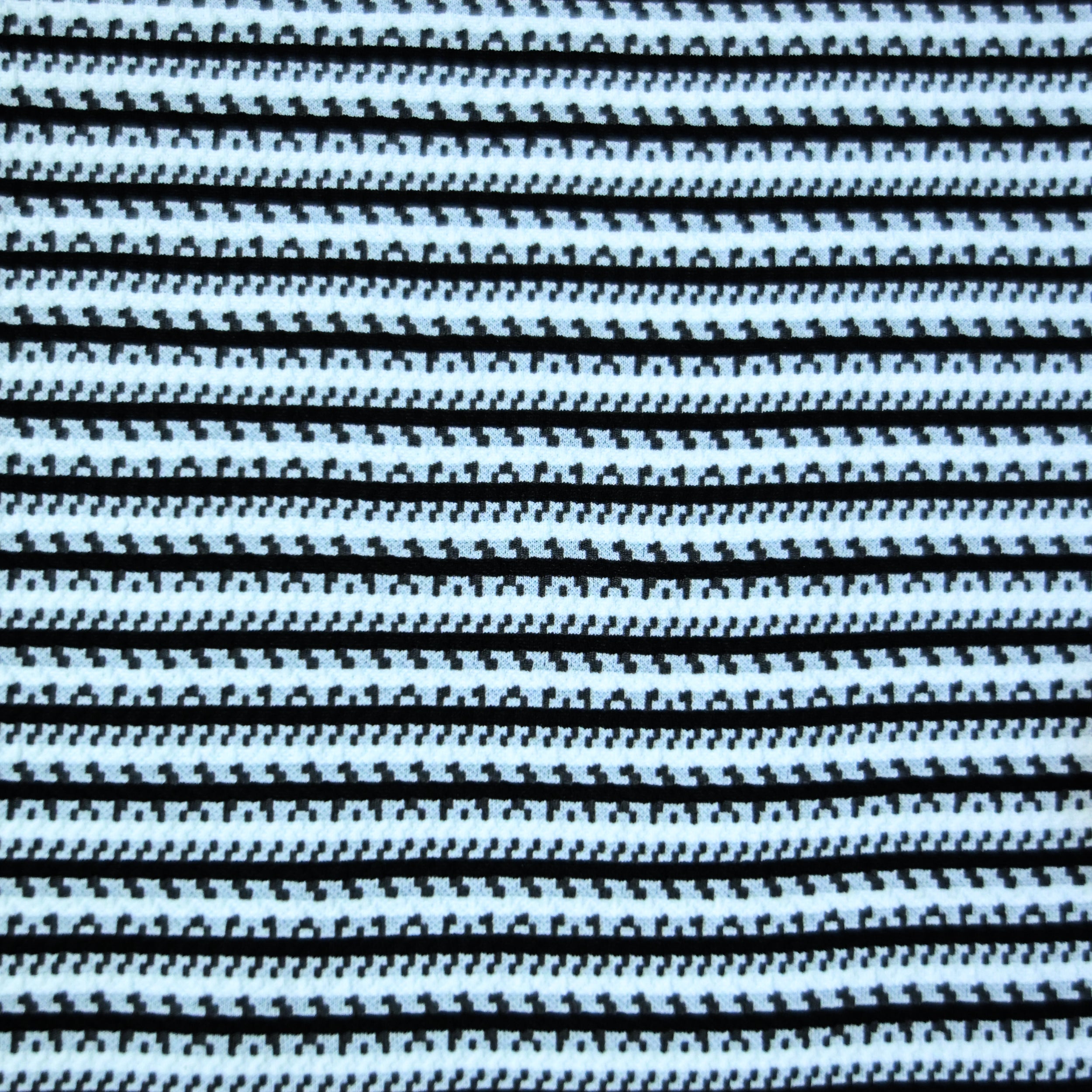 Black & White Striped Zip Polo Shirt | Knit Polo