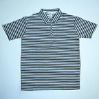 Black & White Striped Zip Polo Shirt | Knit Polo