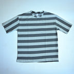 Oversized Striped T-Shirt - Crew Neck Tee - Dark Grey