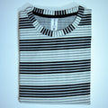 Oversized Striped T-Shirt | Relaxed Fit Crew Neck Tee - Dark Grey