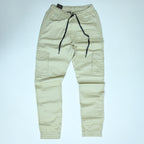 Off-White Khaki Rib Six pocket jogger | Relaxed Fit Casual Pants