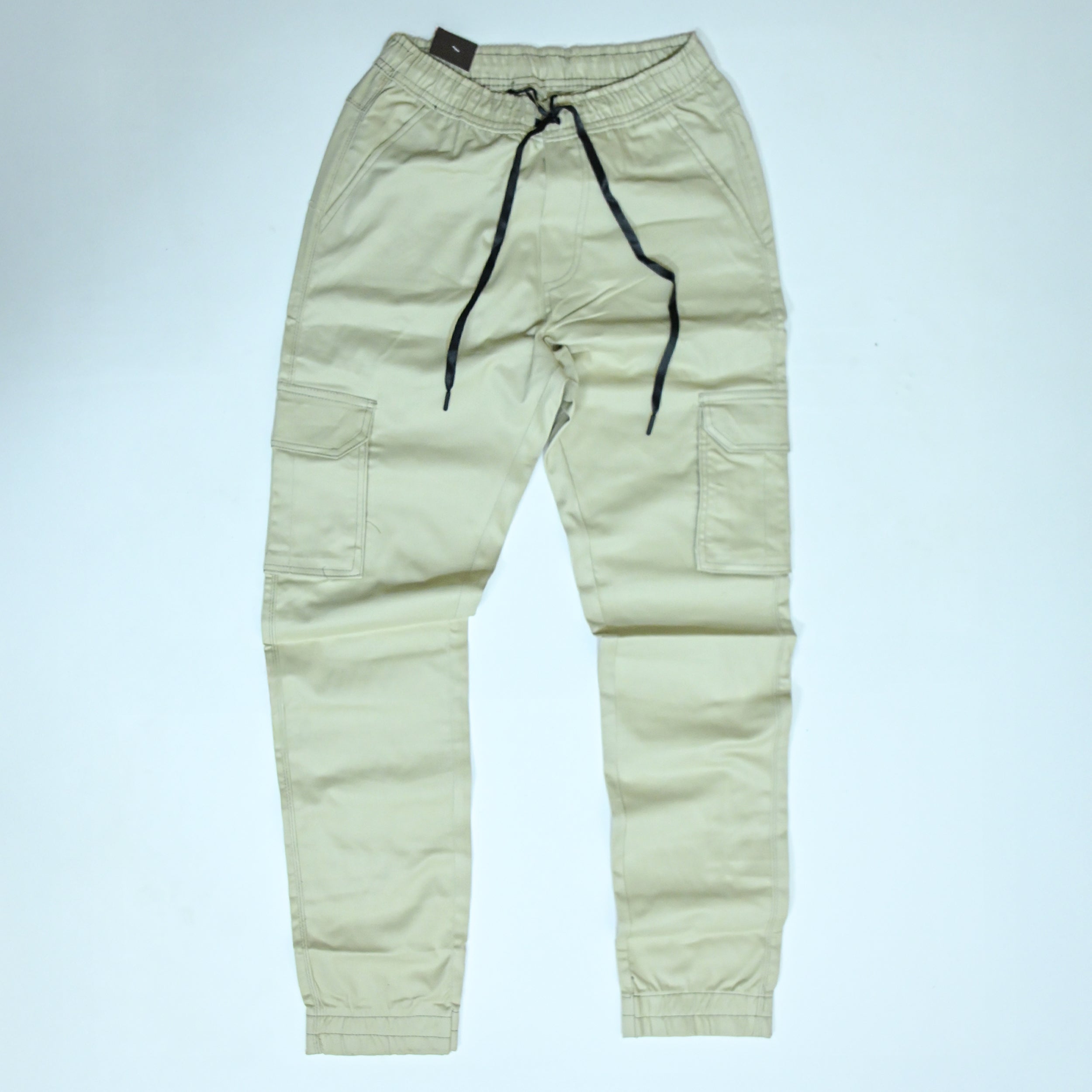 Off-White Khaki Rib Six pocket jogger | Relaxed Fit Casual Pants