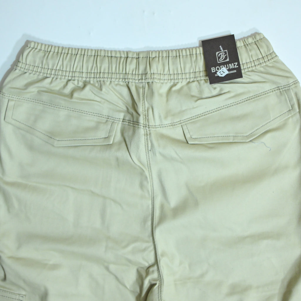 Off-White Khaki Rib Six pocket jogger | Relaxed Fit Casual Pants