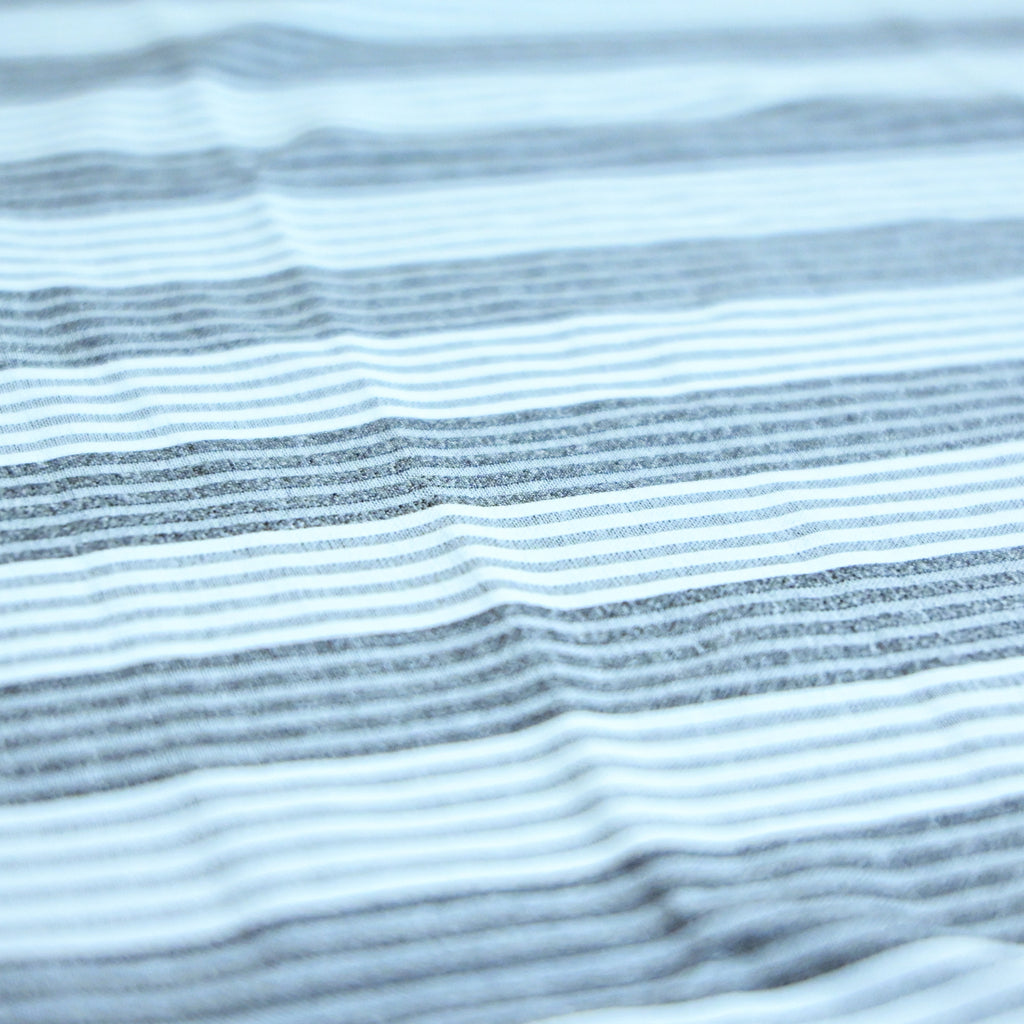 Oversized Striped T-Shirt | Relaxed Fit Crew Neck Tee - Light Grey