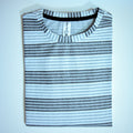 Oversized Striped T-Shirt | Relaxed Fit Crew Neck Tee - Light Grey