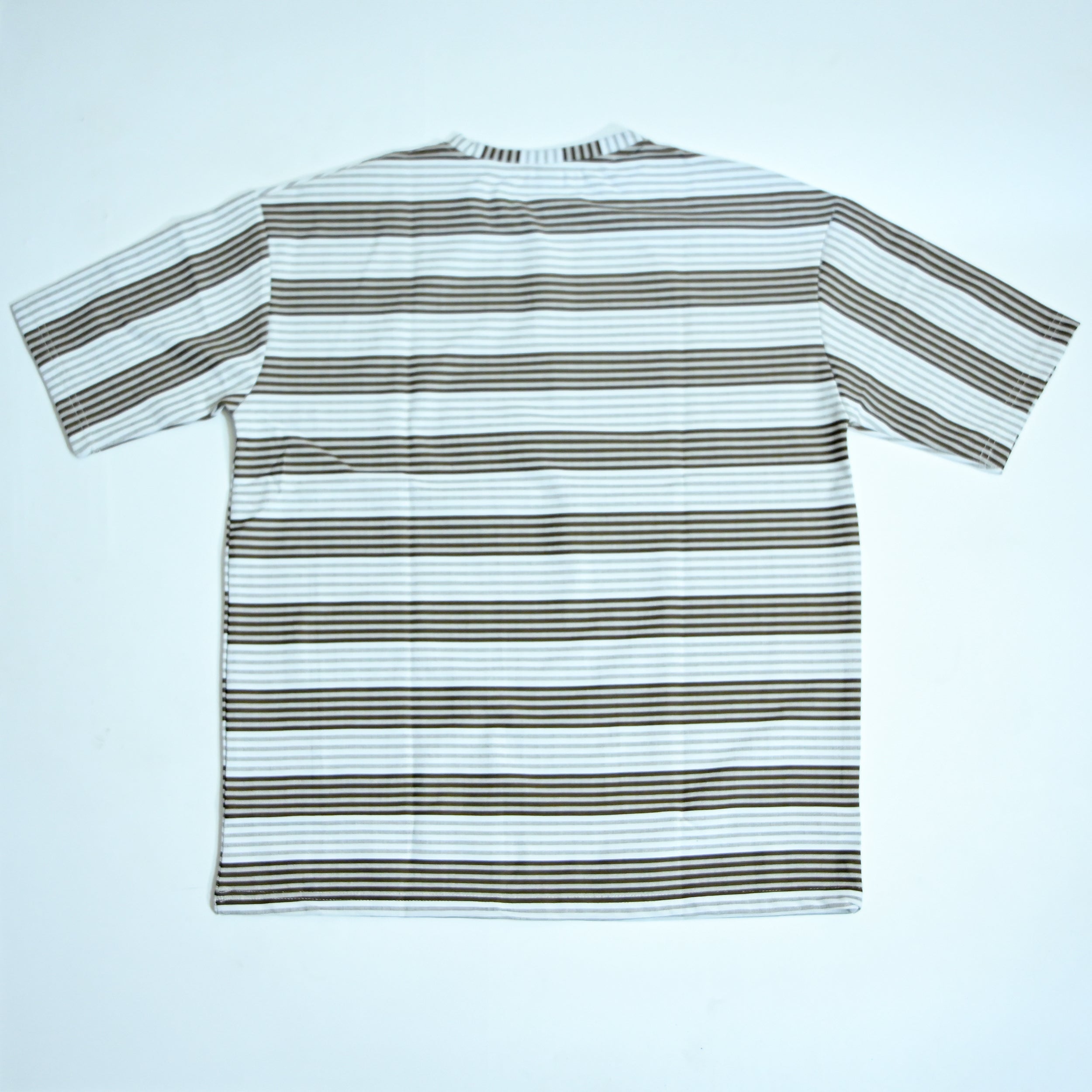 Oversized Striped T-Shirt | Relaxed Fit Crew Neck Tee - Brown