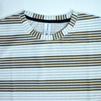 Oversized Striped T-Shirt - Crew Neck Tee - Brown
