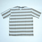 Oversized Striped T-Shirt - Crew Neck Tee - Brown