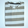 Oversized Striped T-Shirt | Relaxed Fit Crew Neck Tee - Brown