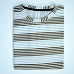 Oversized Striped T-Shirt - Crew Neck Tee - Brown