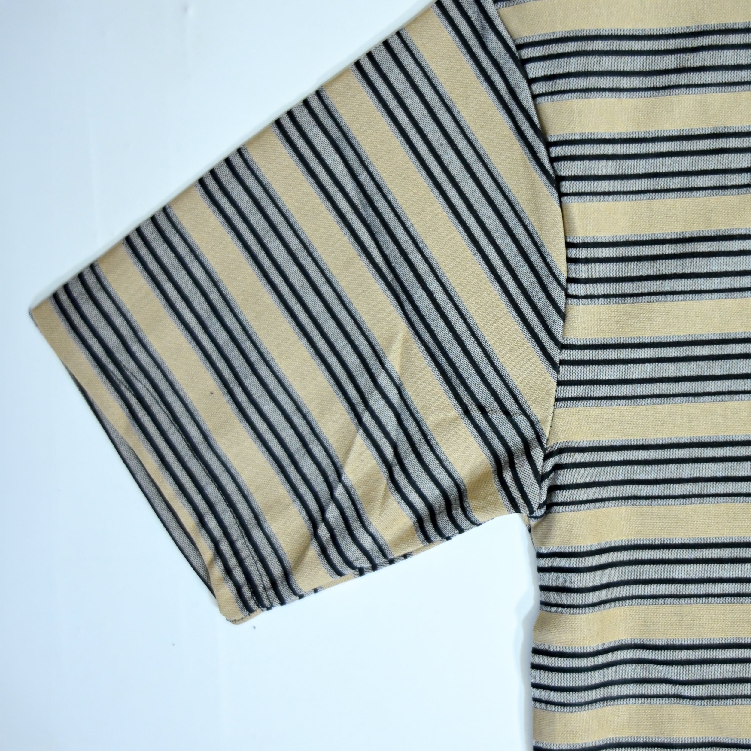 Beige & Black Striped Oversized T-Shirt | Relaxed Fit Tee