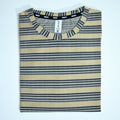 Beige & Black Striped Oversized T-Shirt | Relaxed Fit Tee
