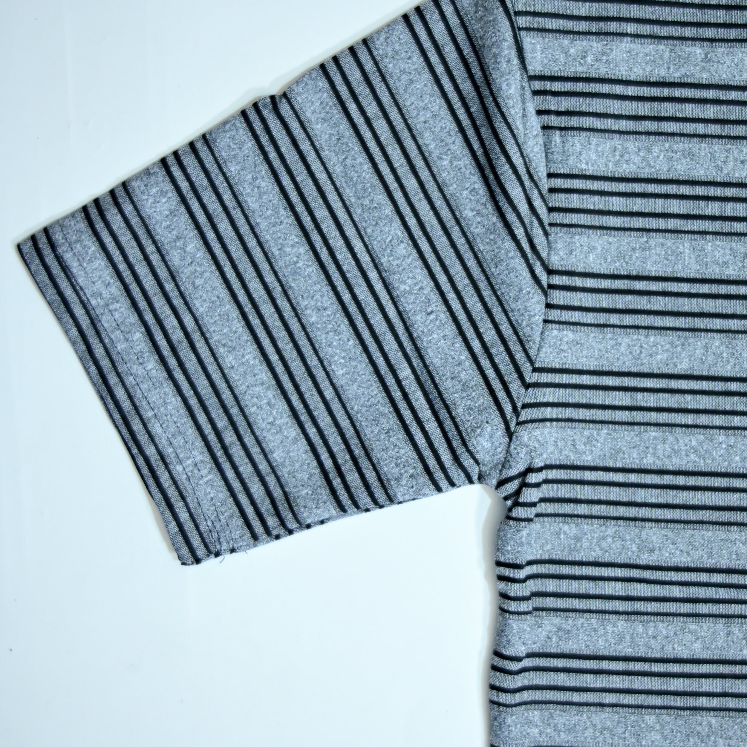 Grey & Black Striped Oversized T-Shirt | Relaxed Fit Tee