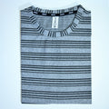 Grey & Black Striped Oversized T-Shirt | Relaxed Fit Tee