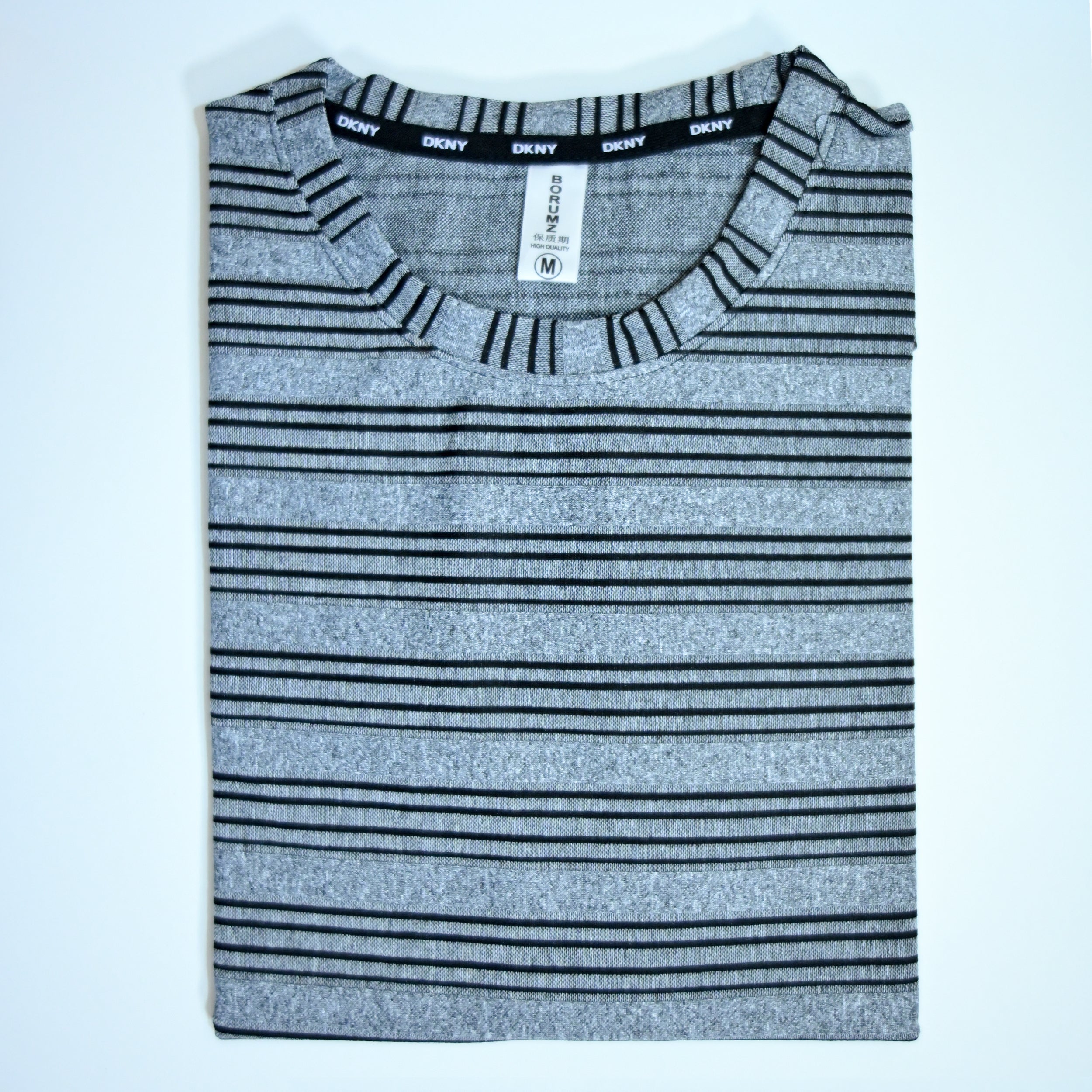 Grey & Black Striped Oversized T-Shirt | Relaxed Fit Tee