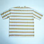 White & Mustard Yellow Striped Oversized T-Shirt | Relaxed Fit Tee