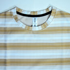 White & Mustard Yellow Striped Oversized T-Shirt | Relaxed Fit Tee
