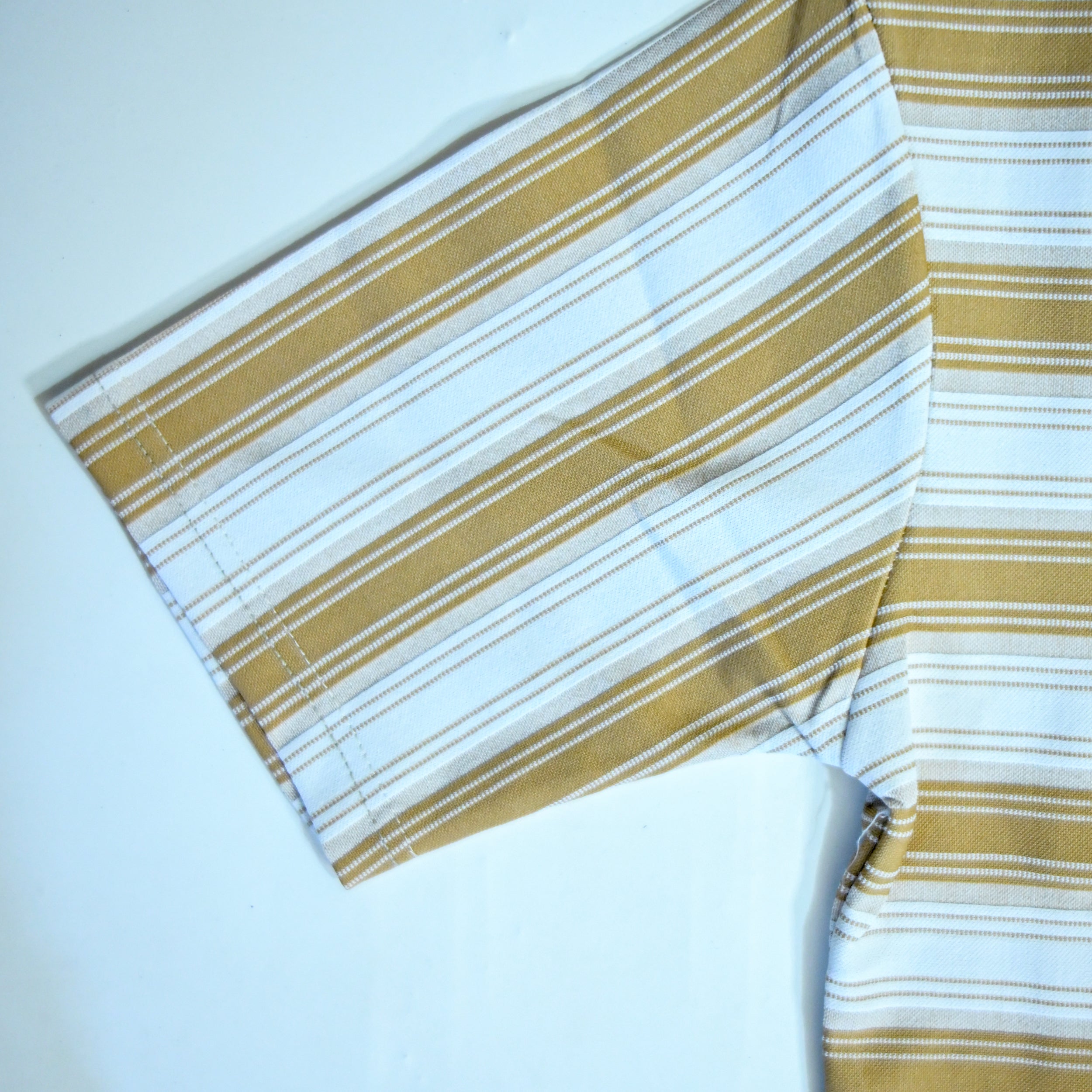 White & Mustard Yellow Striped Oversized T-Shirt | Relaxed Fit Tee