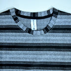 Grey & Black Wide Striped Oversized T-Shirt