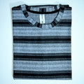 Grey & Black Wide Striped Oversized T-Shirt | Relaxed Fit Tee