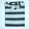 Off Shoulder Baggy T-Shirt | Multi Stripe - White & Black | Premium Oversized Cotton Tee