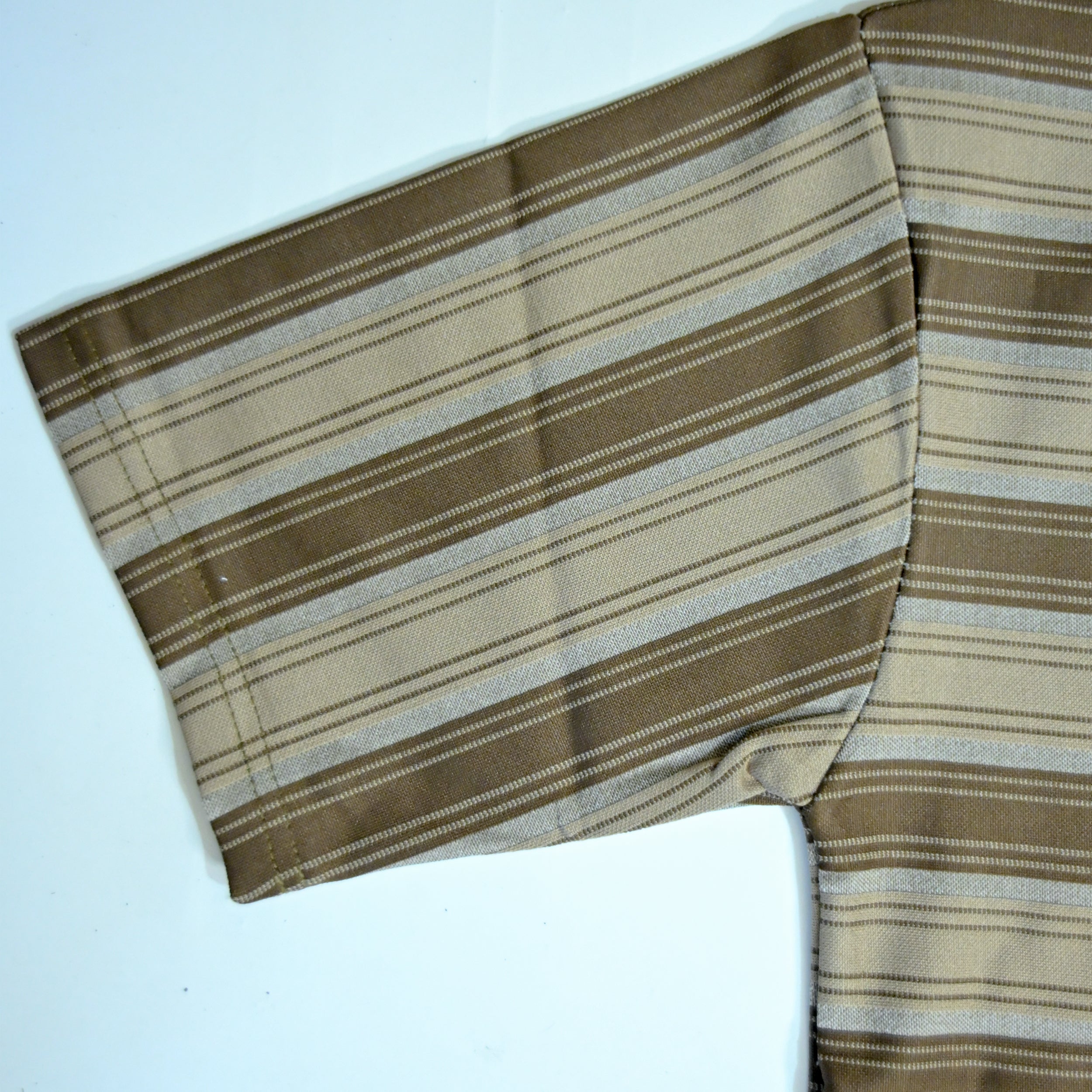 Off Shoulder Baggy T-Shirt | Multi Stripe - Brown & Beige | Premium Oversized Cotton Tee