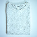 Summer Mesh Knit T-Shirt - White | Premium Crochet Knit Oversized Tee