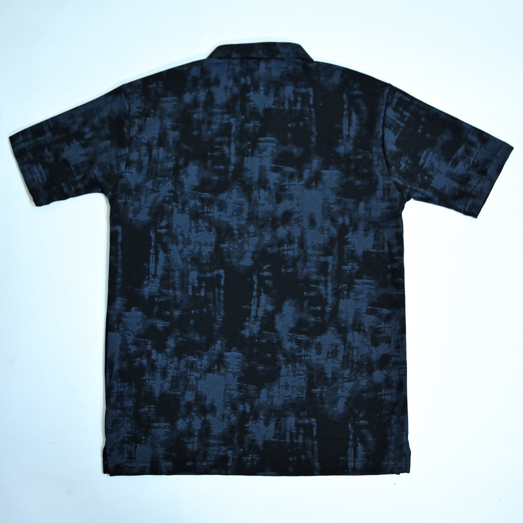 Washed Black Textured Polo Shirt | Premium Casual Polo