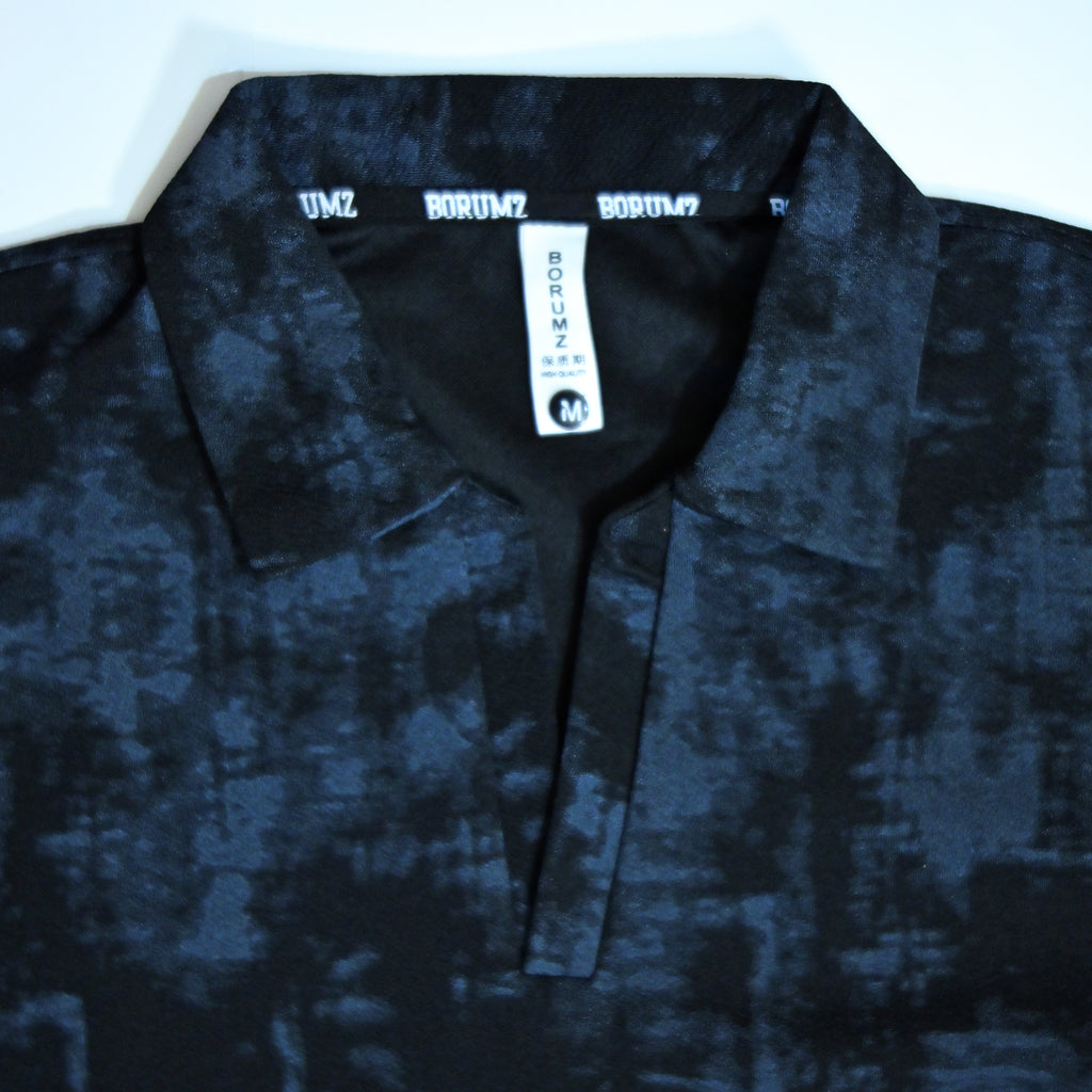 Washed Black Textured Polo Shirt | Premium Casual Polo