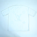 Embroidered Eyelet Drop Shoulder T-Shirt - White