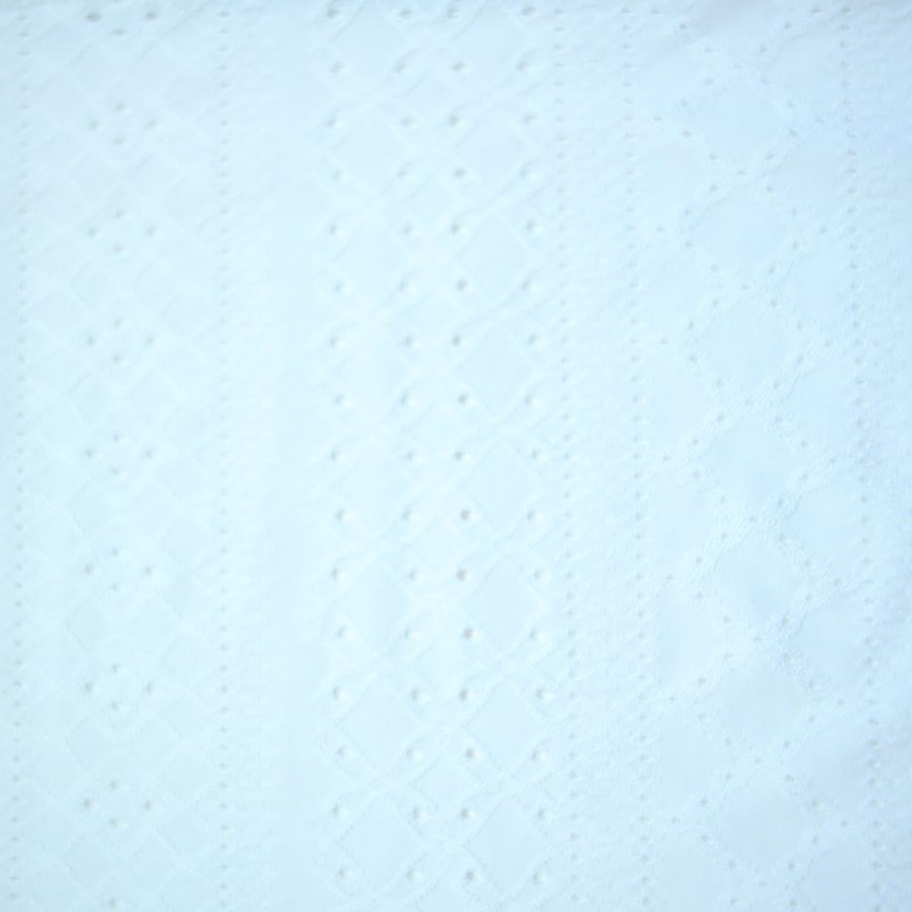 Premium Embroidered Eyelet Drop Shoulder T-Shirt - White