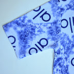 Abstract Logo Print Oversized T-Shirt – Blue & White