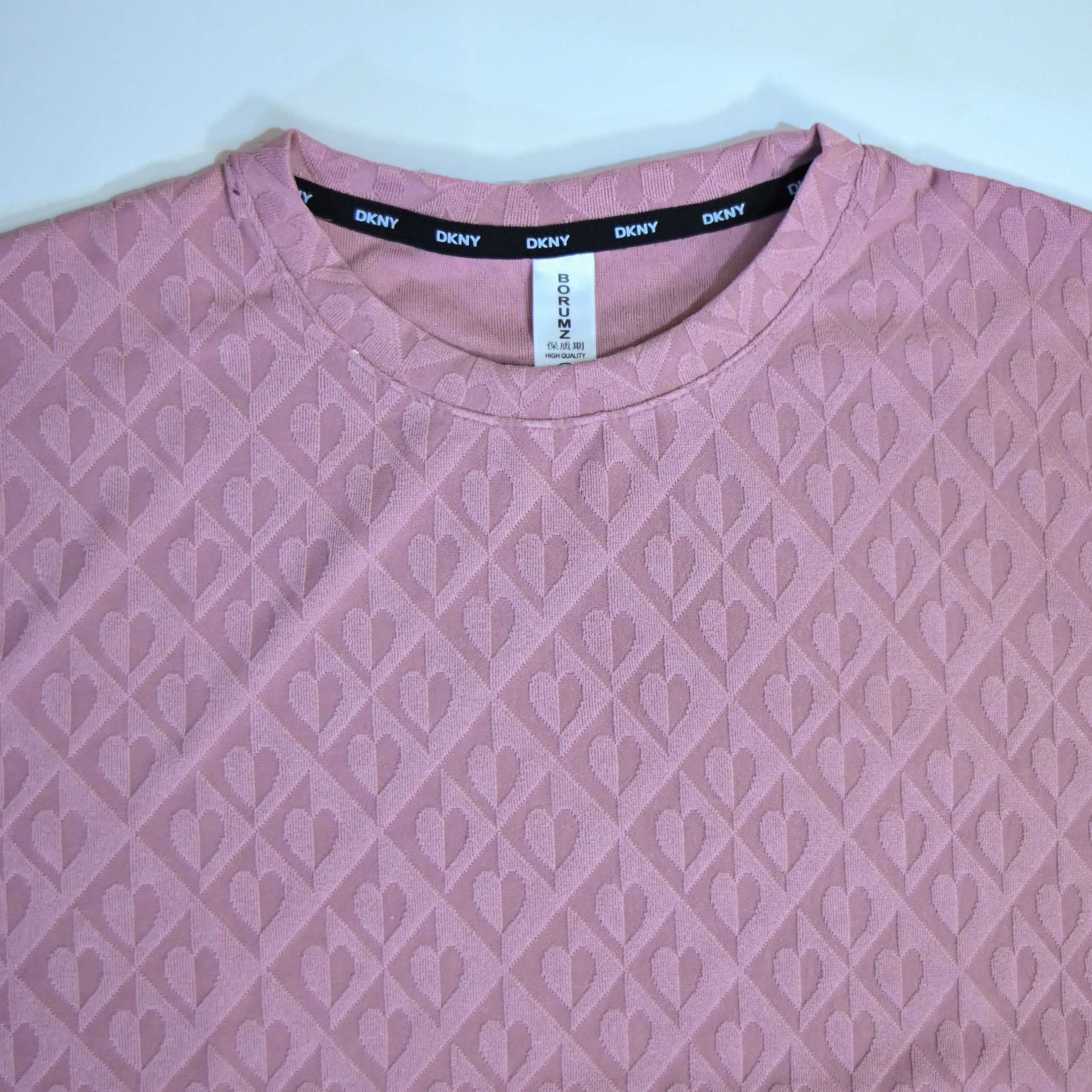 Jumper Baggy T-Shirt | Heart Embossed Textured Knit | Premium Oversized Tee