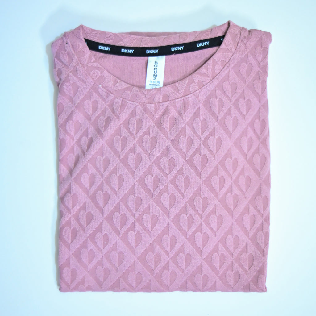 Jumper Baggy T-Shirt | Heart Embossed Textured Knit | Premium Oversized Tee