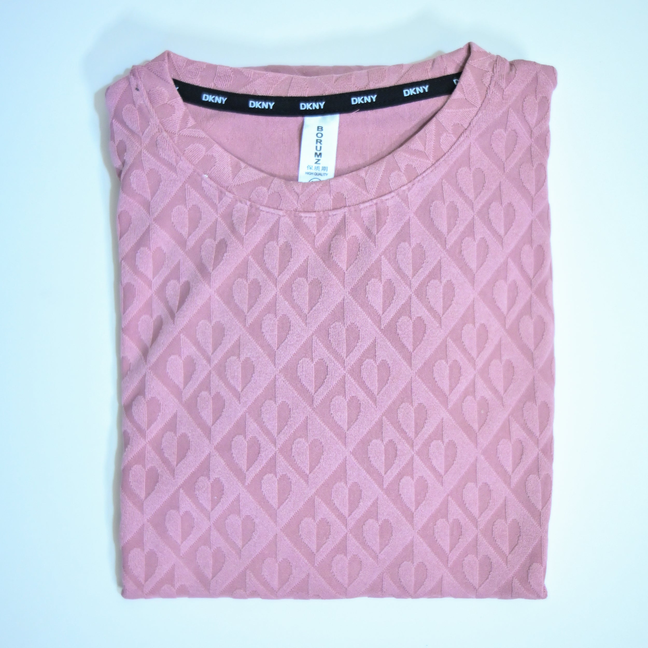 Jumper Baggy T-Shirt | Heart Embossed Textured Knit | Premium Oversized Tee