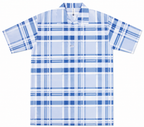 Men’s Sky Blue Stretch Check Half-Button Shirt