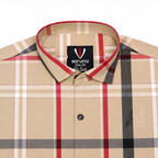 Men’s Beige Heritage Check Slim-Fit Shirt