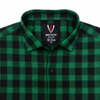 Men’s Black & Green Check Slim-Fit Shirt