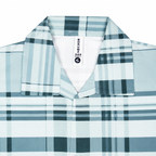 Men’s Green Stretch Check Half-Button Shirt