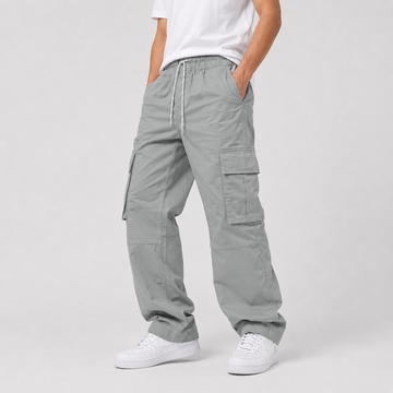 ASH GREY Full Baggy Cargo Trousers