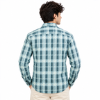 Aqua Teal Heritage Check Full-Sleeve Shirt | Smart Fit