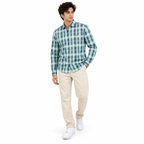 Aqua Teal Heritage Check Full-Sleeve Shirt | Smart Fit