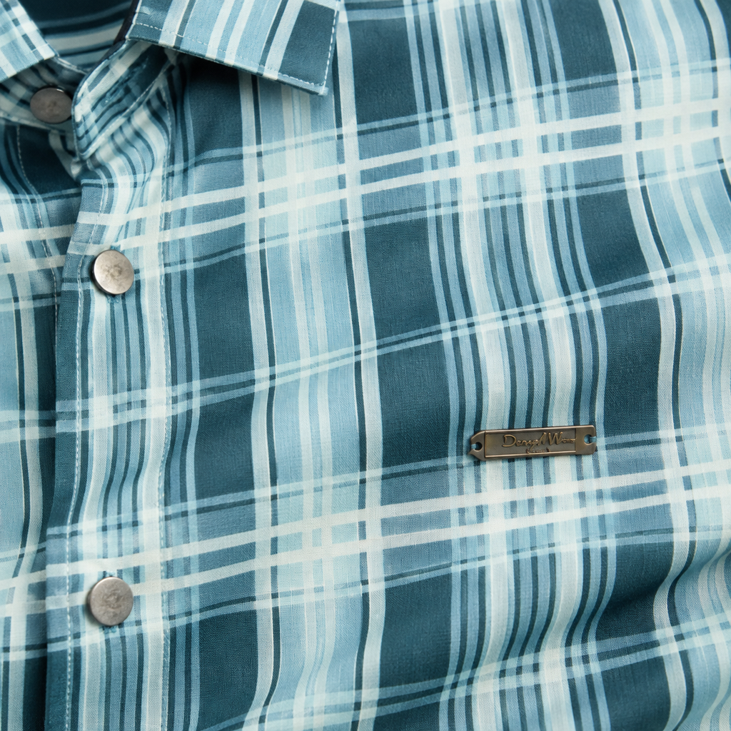 Aqua Teal Heritage Check Full-Sleeve Shirt | Smart Fit