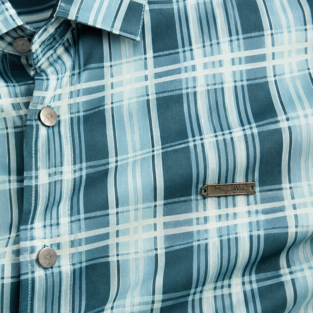 Aqua Teal Heritage Check Full-Sleeve Shirt | Smart Fit