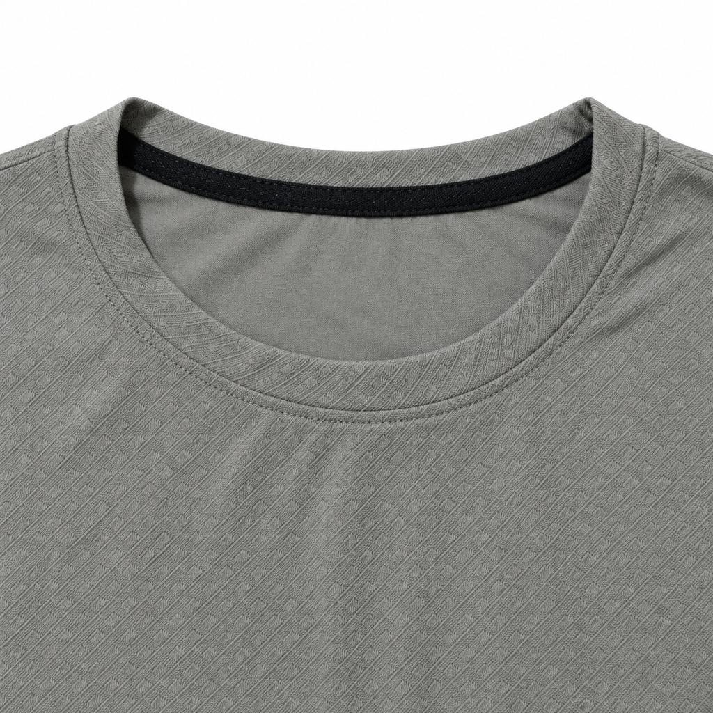 Ash Grey Geometric Textured Crewneck Sweatshirt – Unisex