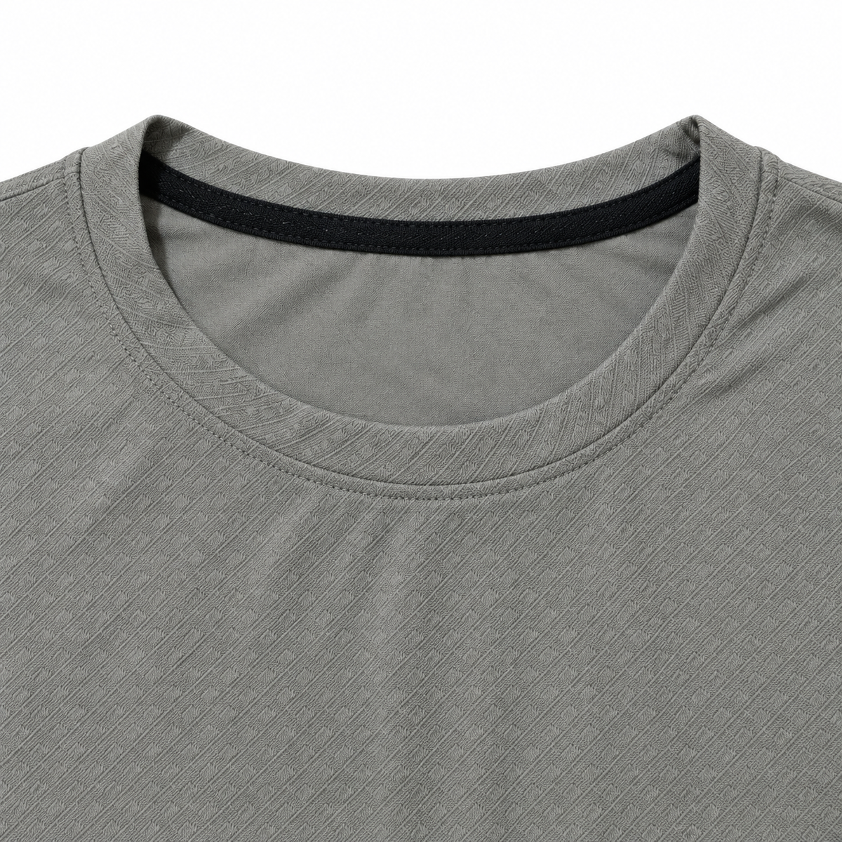 Ash Grey Geometric Textured Crewneck Sweatshirt – Unisex